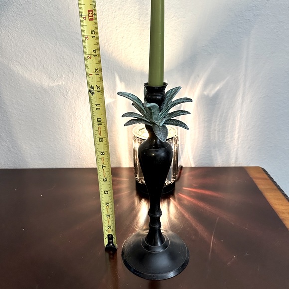 Palm Tree Candlesticks w/Verde Leaves - Gorgeous for that tropical 🌴 look! 🌴 - Picture 4 of 5